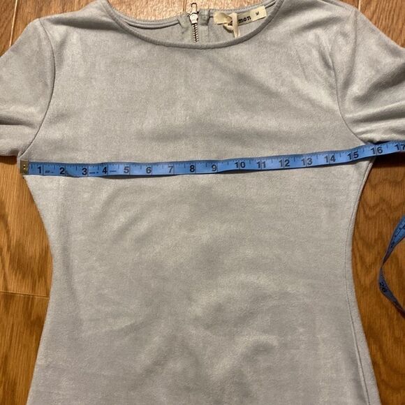 Lemon 🍋 Fashion Women’s Soft Grey Soft Short Sleeve Midi Dress (Size Medium)NWT - Picture 3 of 8